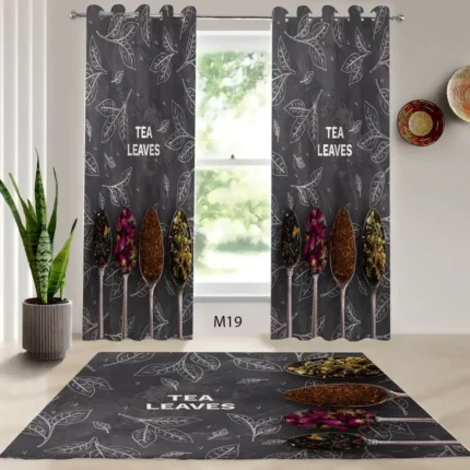 ست فرش و پرده پانچی آشپزخانه